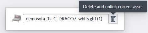 Image of unlink asset button