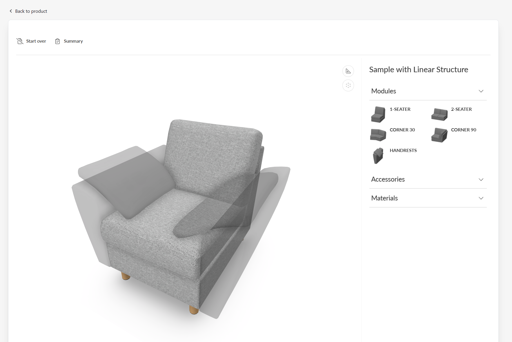 Handrests item in Planner's menu selection area and placers for handrests