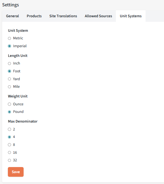 Site configuration view